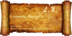 Lovassy Marcell névjegykártya